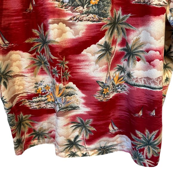 Vintage RJC Hawaiian Shirt Button Up Short Sleeve Magnum PI Palm Trees Floral - Picture 9 of 16